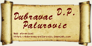 Dubravac Palurović vizit kartica
